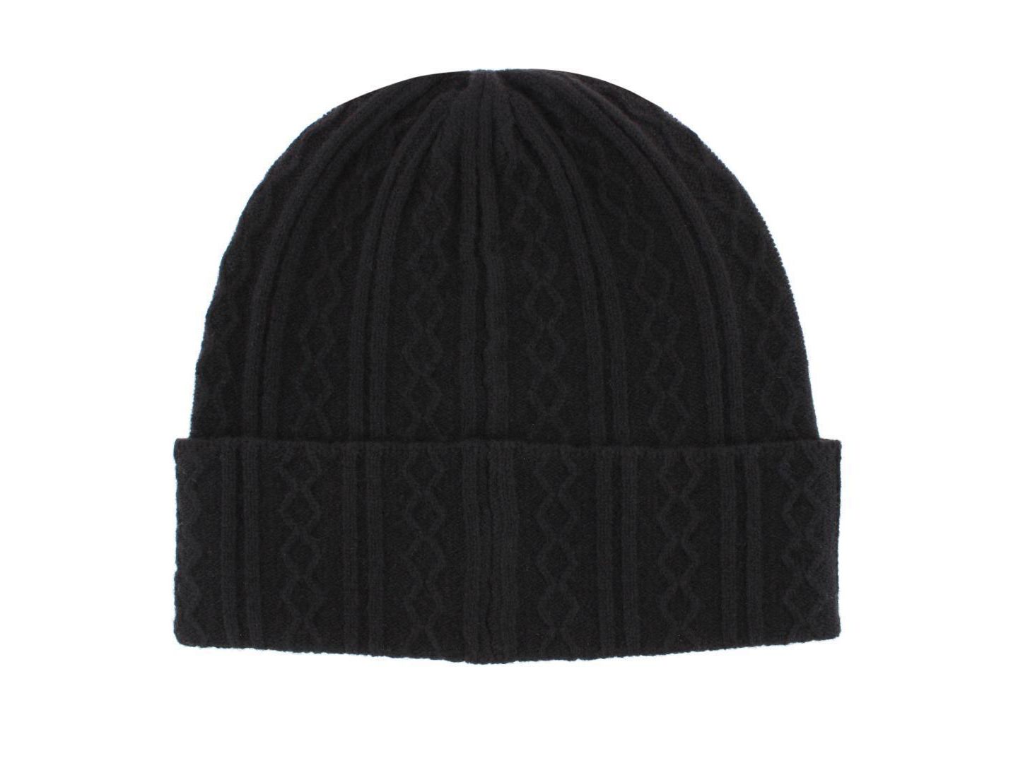 Мужская шапка TRAFALGAR The Windsor Merino Wool Cable Knit Beanie, цвет: Чёрный — фото 1