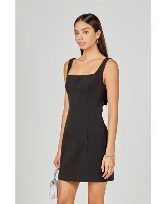 Women's Back Bow Sleeveless Mini Dress