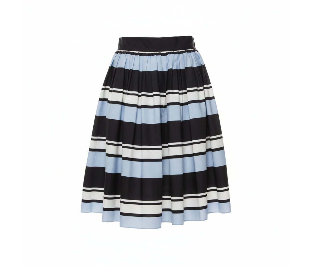 Pre-Owned Dolce & Gabbana Women's Pre-Owned Dolce and Gabbana Blue Striped Cotton Flared Mini Skirt