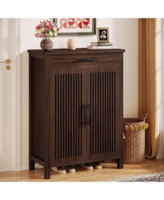 Shoe Storage Cabinet with Doors and Top Drawer