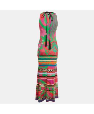 Womens Multicolor Printed Jersey Maxi Dress