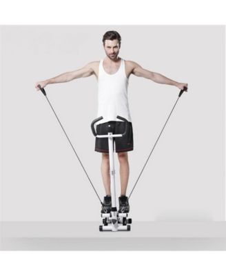 Stepper Machine with Handles & Resistance Cords for Low-Impact Full Body Cardio, Features LCD Display