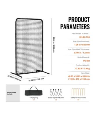 I-Screen Baseball Net, 7x4 ft Safety Pitching Screen with Carry Bag and Stakes, Heavy-Duty Batting Cage Protection Net