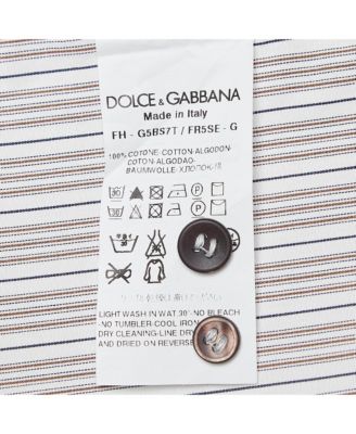 Men's White Pinstripe Cotton Long Sleeve Shirt