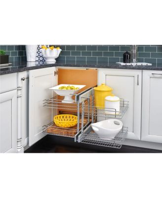 18" Blind Corner Kitchen Cabinet Organizer w/ Soft-close, 5PSP-18SC-CR
