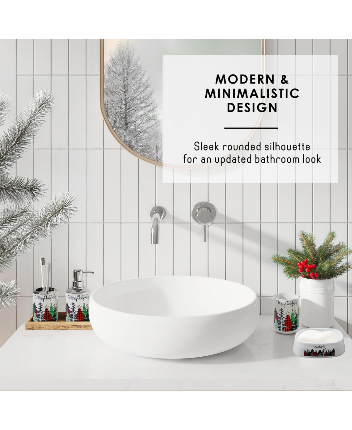 24-Piece Complete Holiday Bathroom Decor & Accessory Set with Shower Caddy Set