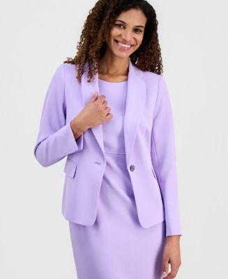 Kasper Women's Stretch Crepe One-Button Petal-Lapel Blazer