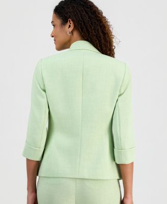 Women's Stretch Crepe Two-Button Notch-Collar Jacket With Cuffed Sleeves