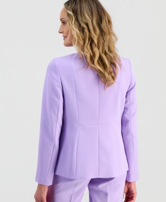 Women's Stretch Crepe Three-Button Waist Seamed Jacket