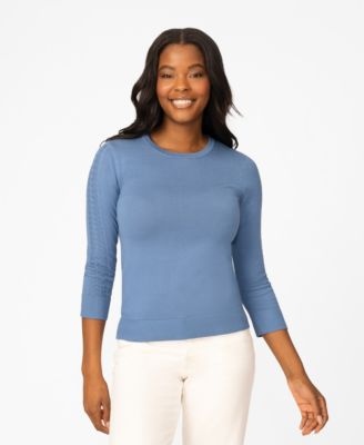 Women's Pointelle 3/4-Sleeve Sweater