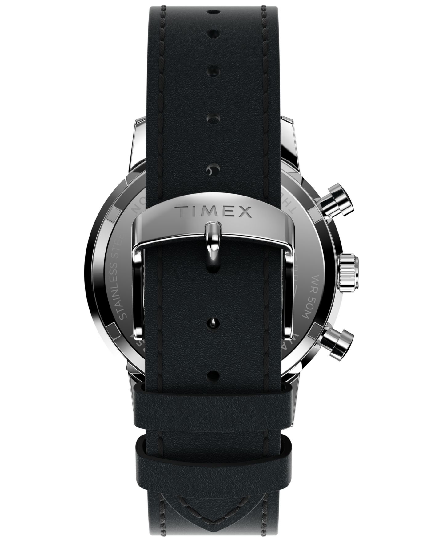 Мужские часы Timex Chronograph Black Leather Watch, 40mm — фото 3