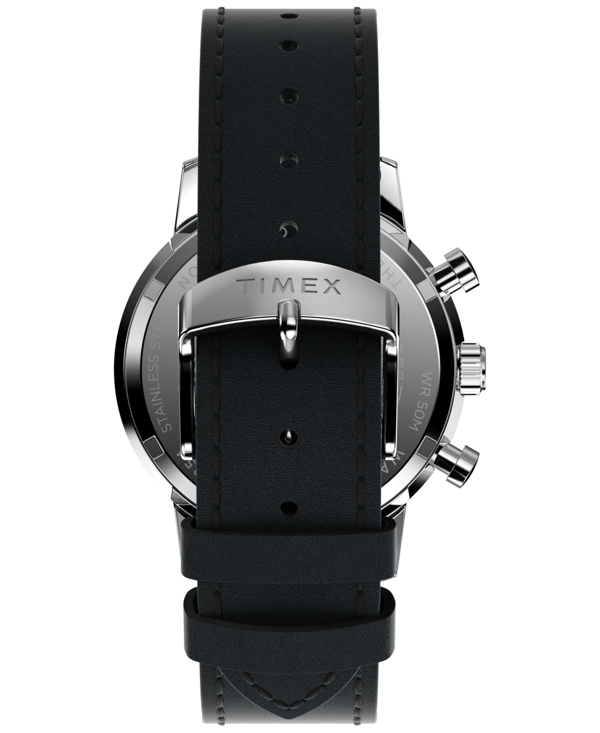 Timex Men's Chronograph Black Leather Watch, 40mm