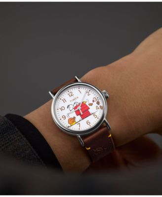 Unisex Quartz Analog Brown Leather Watch, 40mm