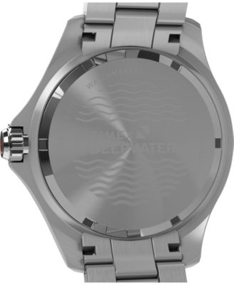 Men's Quartz Analog Silver-Tone Stainless Steel Watch, 44mm