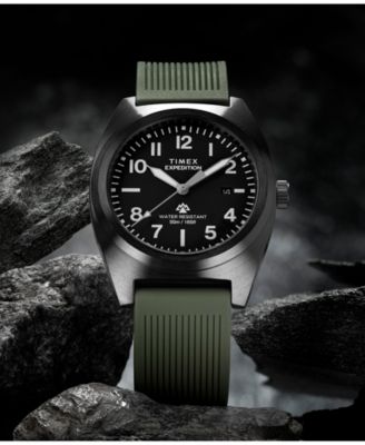 Men's Quartz Analog Green Silicone Watch, 39mm