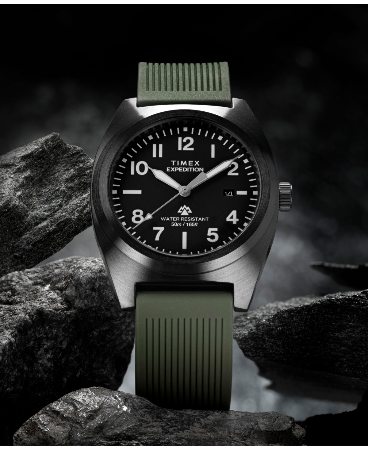 Timex Men's Quartz Analog Green Silicone Watch, 39mm