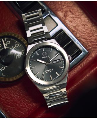 Men's Quartz Analog Silver-Tone Stainless Steel Watch, 39mm