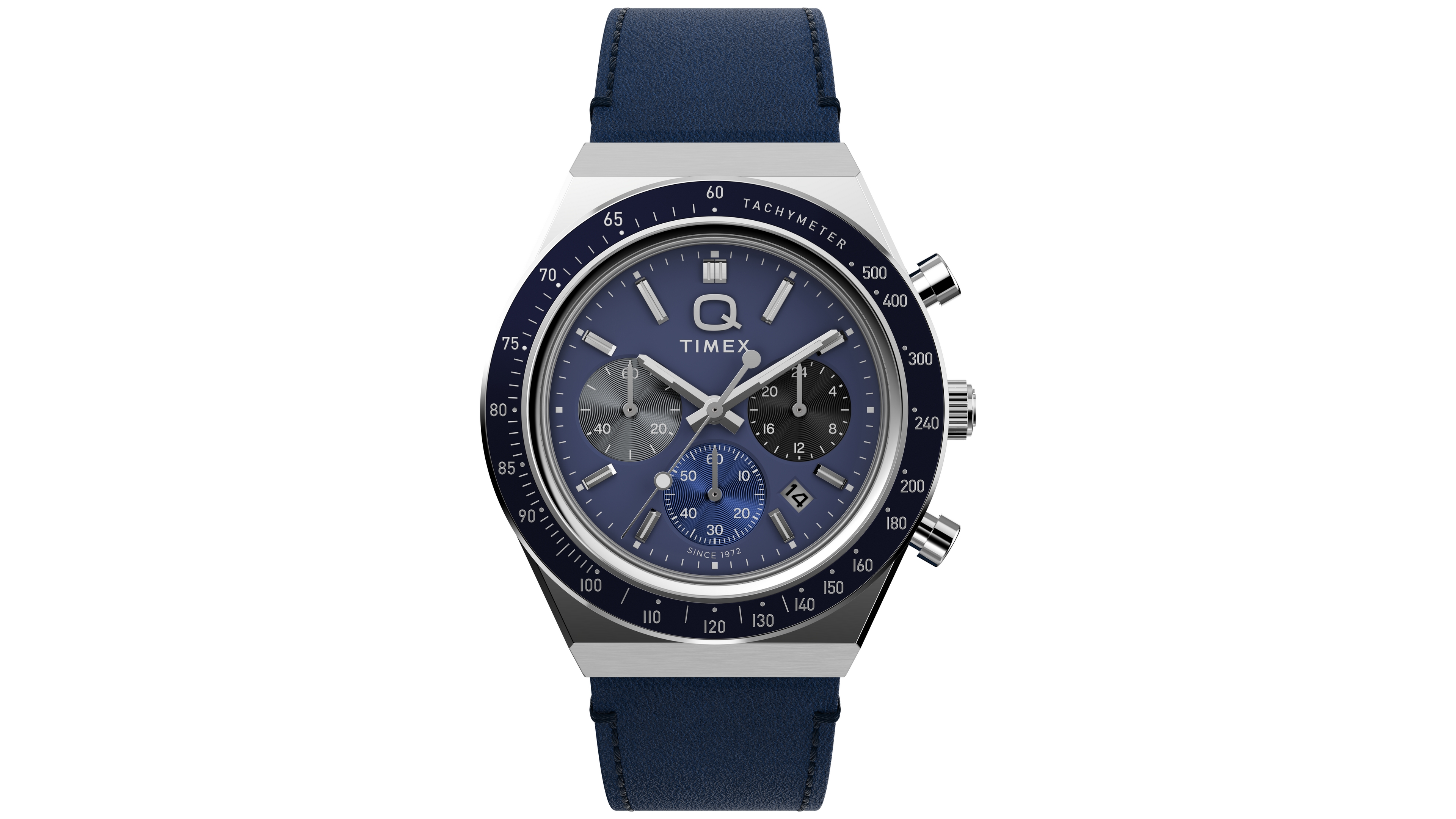 Timex Men's Chronograph Blue Leather Watch, 40mm