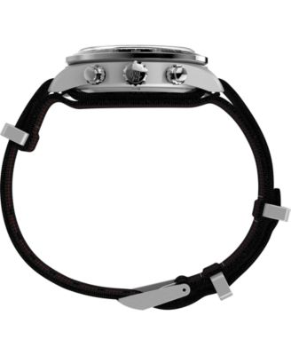 Men's Chronograph Black Fabric Watch, 39mm