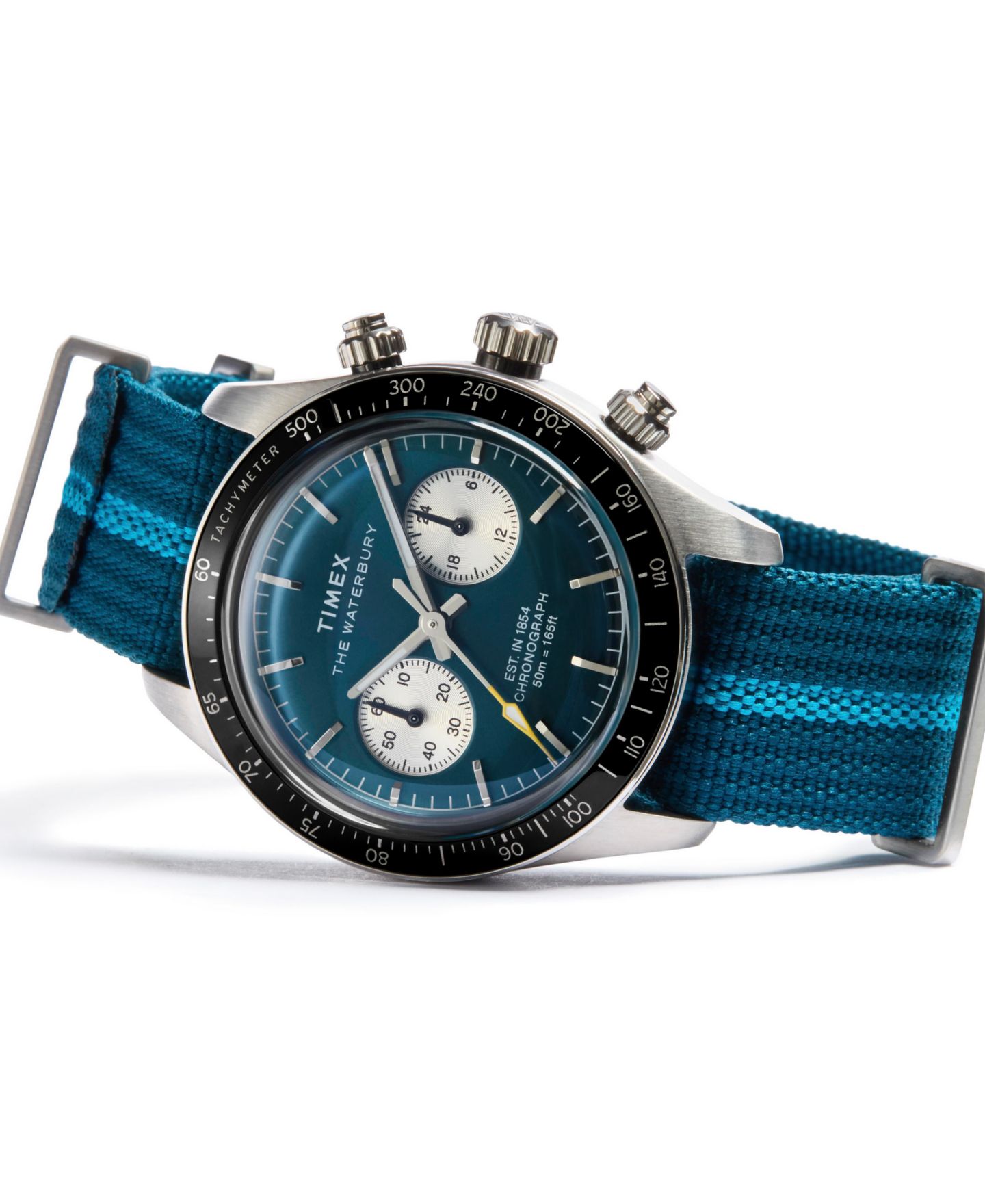 Мужские часы Timex Chronograph Blue Fabric Watch, 39mm — фото 6