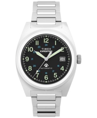 Men's Mechanical Automatic Silver-Tone Stainless Steel Watch, 39mm