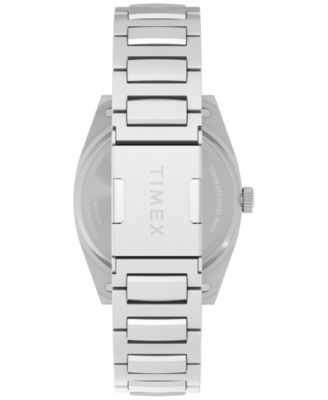 Men's Quartz Analog Silver-Tone Stainless Steel Watch, 39mm