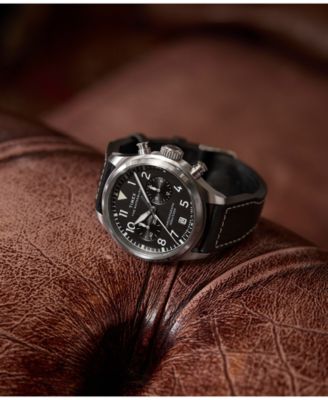 Men's Chronograph Brown Leather Watch, 41mm