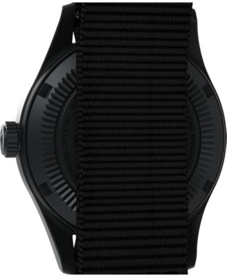 Men's Quartz Analog Black Fabric Watch, 36mm