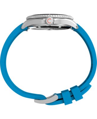 Unisex Quartz Analog Blue HNBR Rubber Watch, 38mm