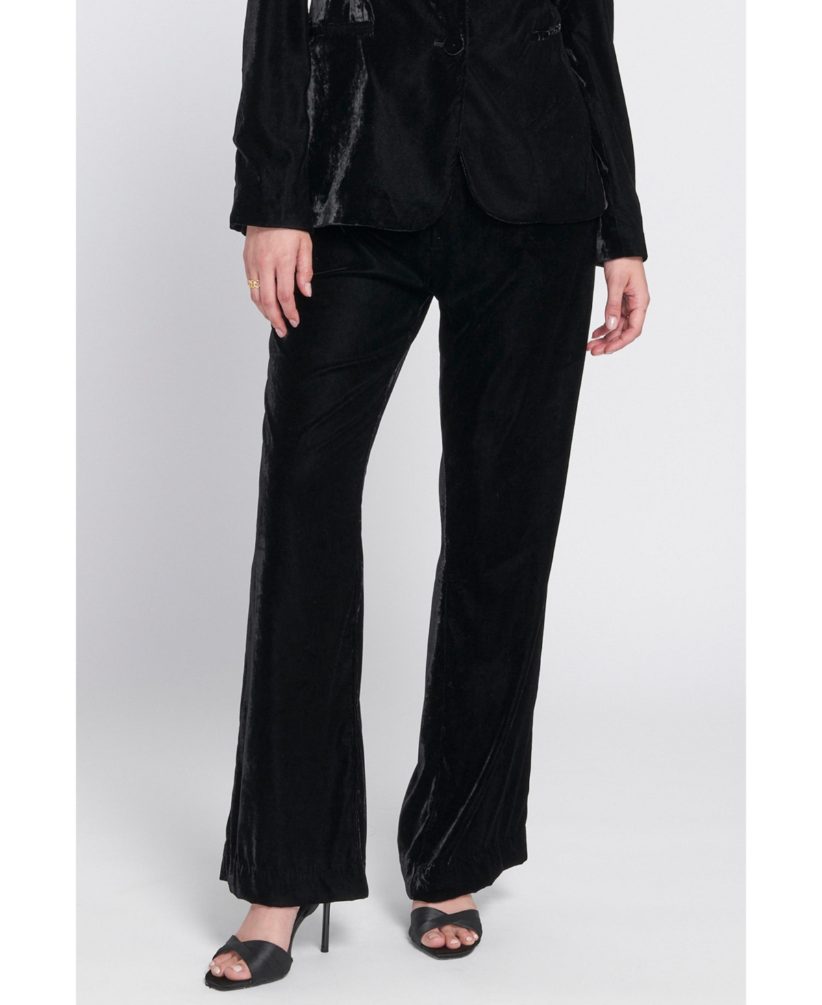 Elle Collection Women's Velvet Suit Trousers Wide-Leg Pants
