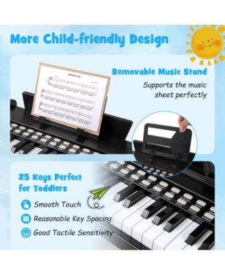 25 Key Kids Piano Keyboard with Adjustable Speed and Volume