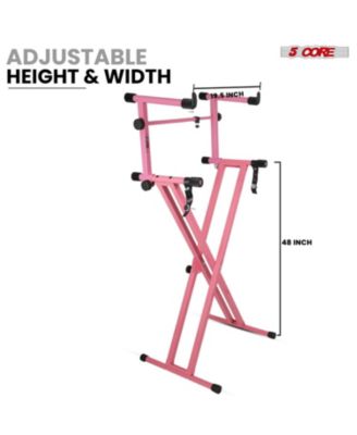 2 Tier Keyboard Stand Combo Heavy Duty Adjustable Piano Stand with Extension Arm