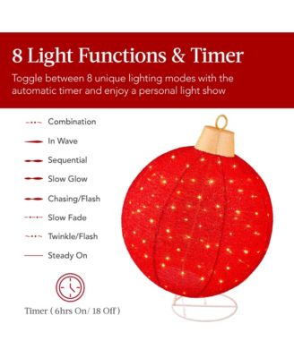 2pc Lighted Pop-Up Christmas Ornaments Outdoor Holiday Decoration w/ 220 LED Lights