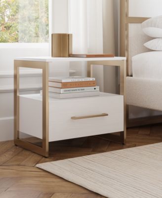 26" Emila 1-Drawer Stone Nightstand