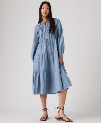 Women's Seren Round Neck Tiered Midi Dress