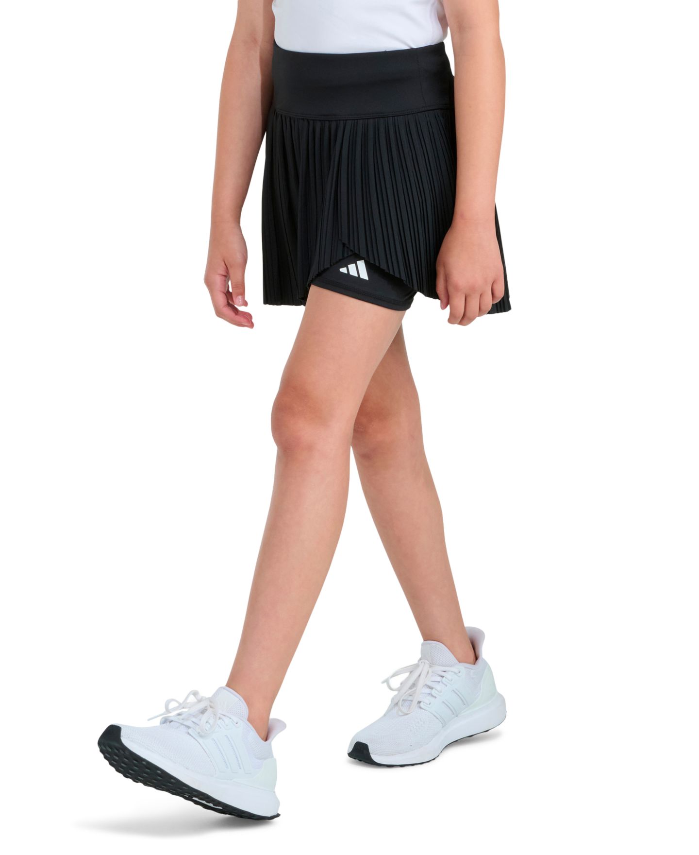 Юбка-шорты adidas Woven Pleated Skort для девочек, цвет: Чёрный — фото 2