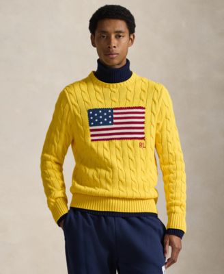Men's  Cable-Knit Flag Sweater