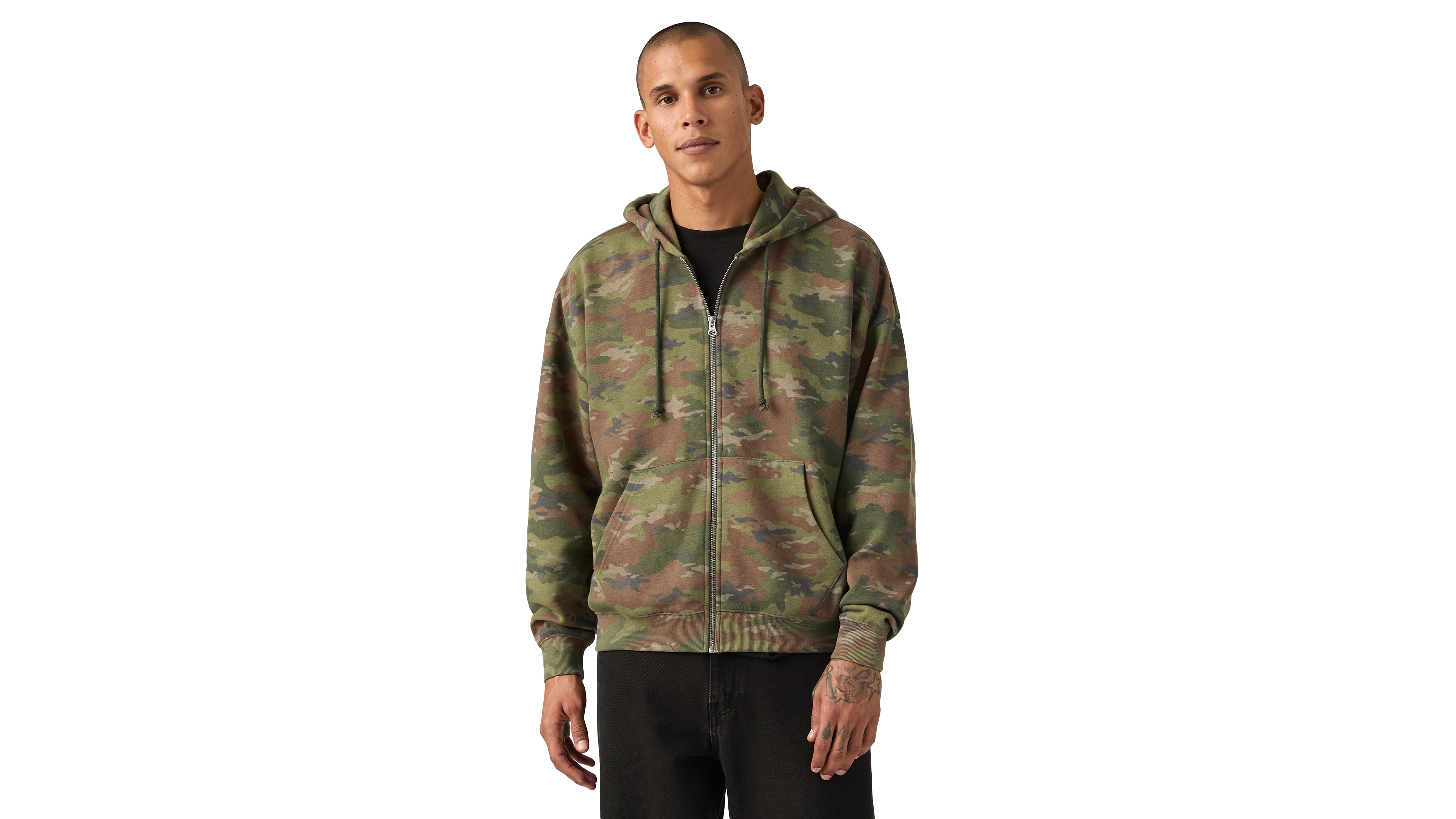 Levi's Men's Relaxed-Fit Cropped Full-Zip Hoodie