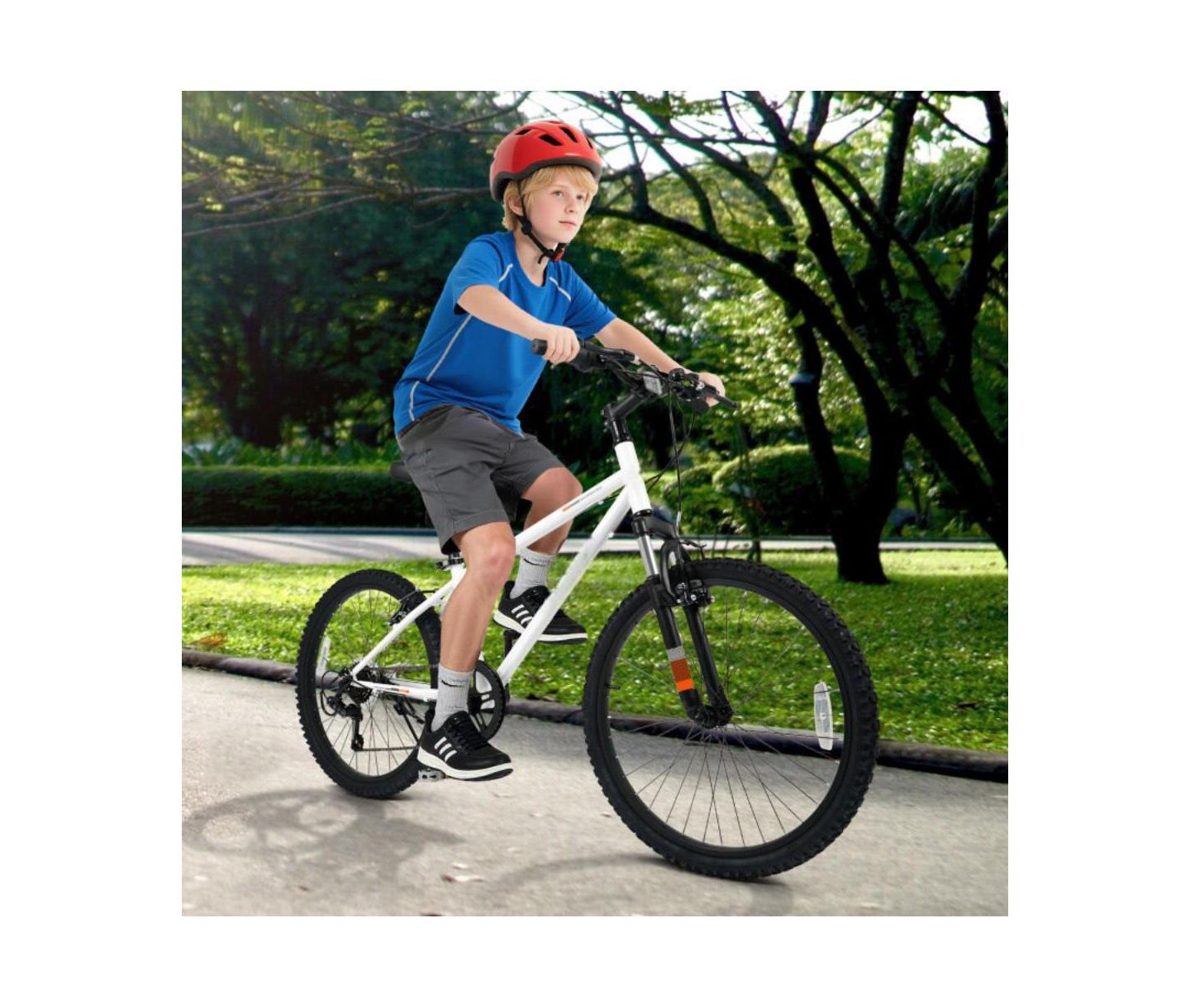 Детская игрушка HONGGE 24-Inch Mountain Front-Suspension Kids' Bicycle, Ages 8+, цвет: Белый — фото 7
