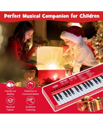37 Key Kids Piano Keyboard with Rhythms and Microphone