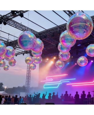 39" Inflatable Mirror Ball Giant Iridescent Large Disco Balloon Decoration for Party Wedding Event Stage Decor