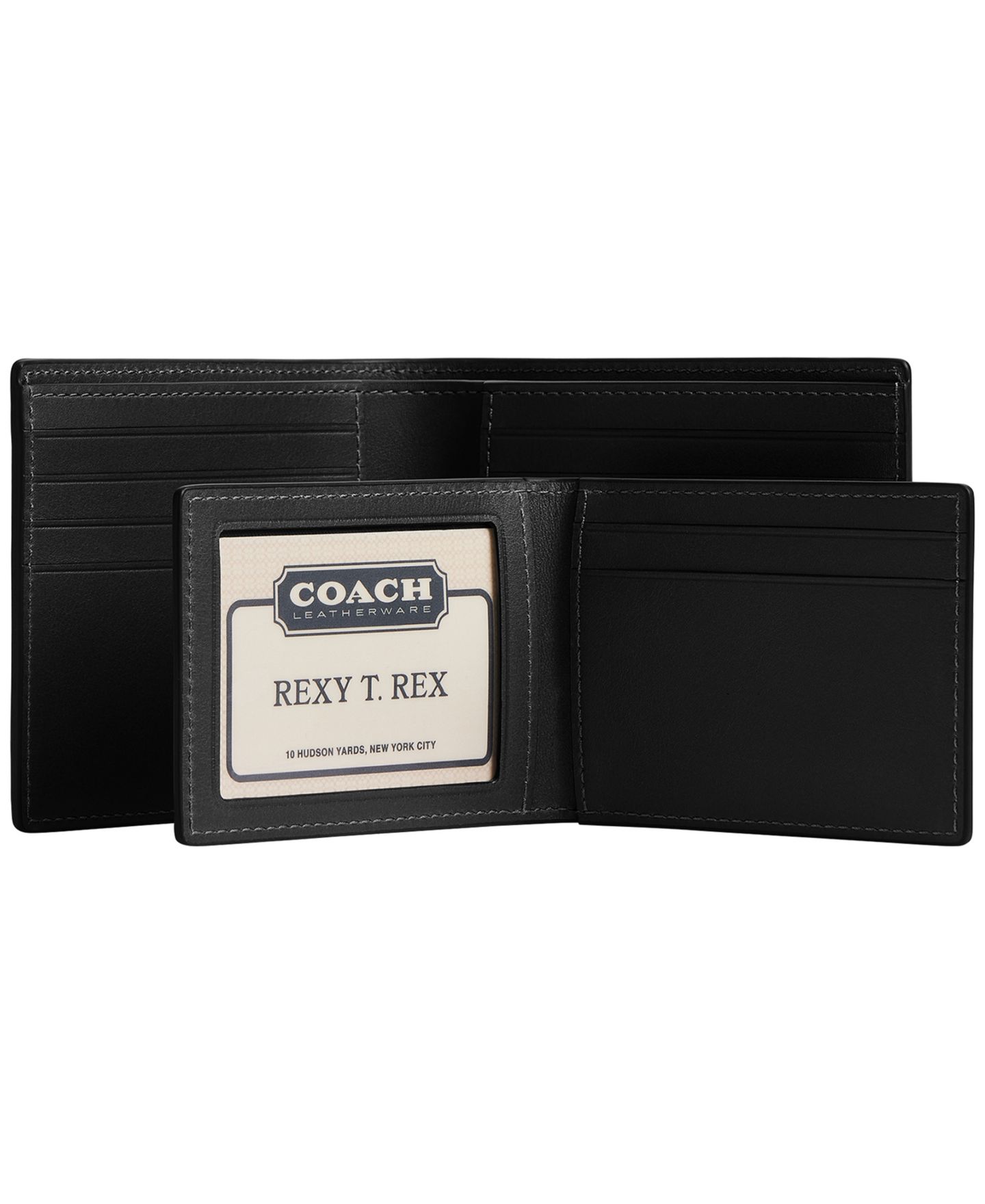 Мужской кошелёк COACH 3-in-1 Leather Wallet, цвет: Чёрный — фото 4