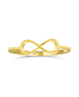 Minimalist Simple Midi Knuckle Finger Stackable Love Knot Infinity Ring Thin 1MM Band Gold Plated Sterling Silver