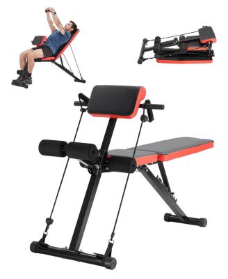 Multi-Functional Weight Bench, Adjustable Roman Chair and Hyperextension Bench for Back, Core and Arm Training