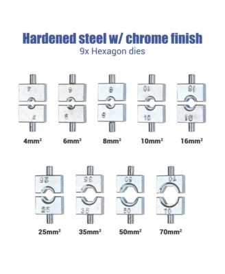 Hydraulic Wire Crimping Tool with Cable Cutter for Battery Cable Lug Terminal 1/8" to 3/16" Deck Railing Hardware
