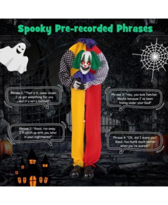 4.5ft Grins Animatronic Clown with Pre-Recorded Phrases and LED Eyes