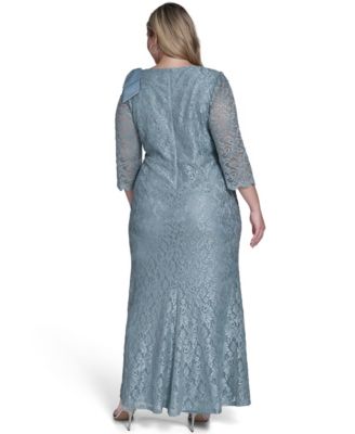 Plus Size Side Tuck Sheath Gown