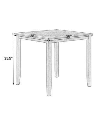 Retro 5-Piece Dining Set with Bar Table and Chairs in Brown