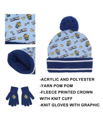 Boys All-Over Character Print Youth 2-Piece Knit Beanie & Gloves Set
