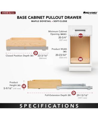 20.71" Pullout Kitchen Cabinet Drawer w/ Soft-close